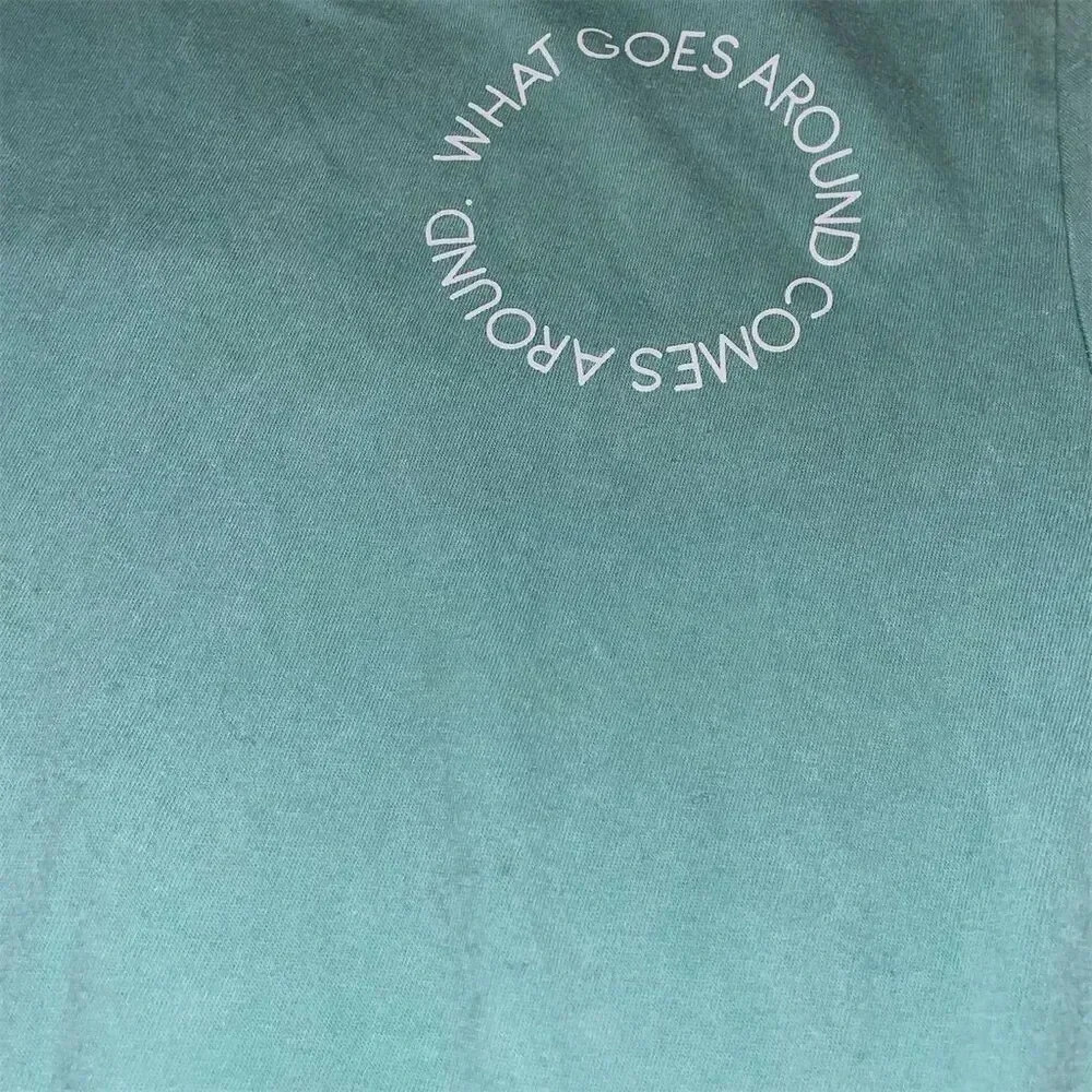 Karma Unisex XL Teal Graphic T-Shirt Inspirational Quote Design - Picture 5 of 8